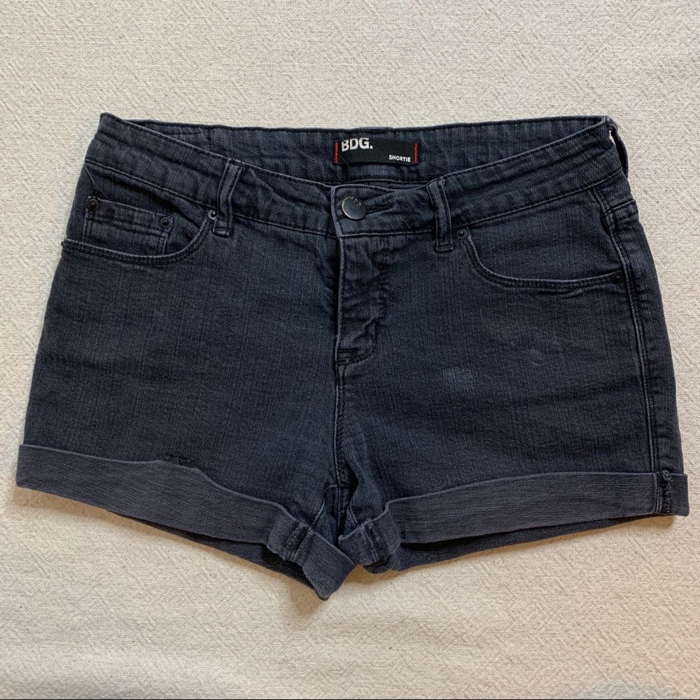 BDG Black High Rise Shortie Denim Shorts 28